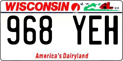 WI license plate 968YEH