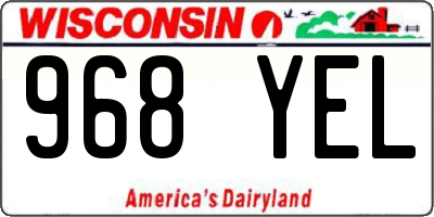 WI license plate 968YEL