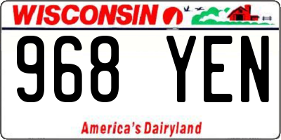 WI license plate 968YEN
