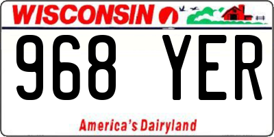 WI license plate 968YER