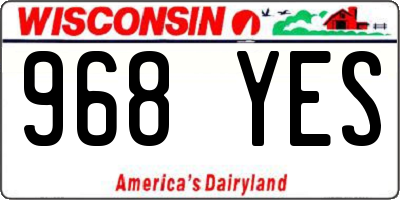 WI license plate 968YES