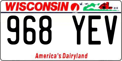 WI license plate 968YEV