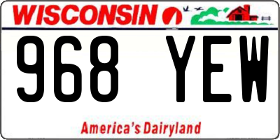 WI license plate 968YEW