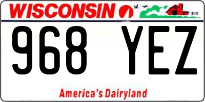 WI license plate 968YEZ