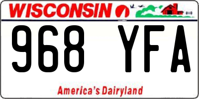 WI license plate 968YFA