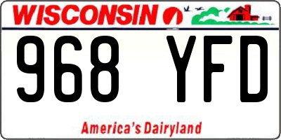 WI license plate 968YFD