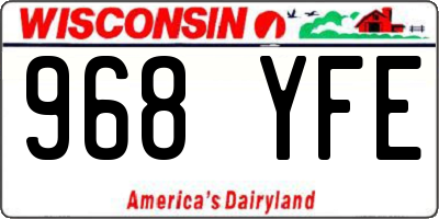 WI license plate 968YFE