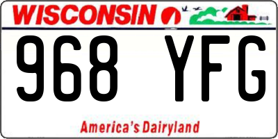 WI license plate 968YFG