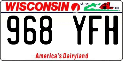 WI license plate 968YFH