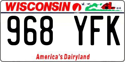 WI license plate 968YFK