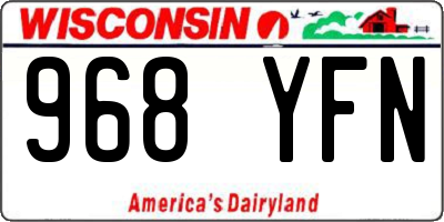 WI license plate 968YFN