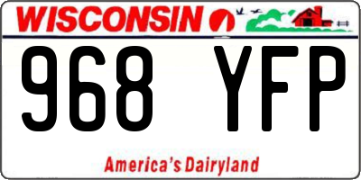 WI license plate 968YFP