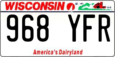 WI license plate 968YFR