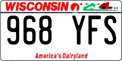 WI license plate 968YFS