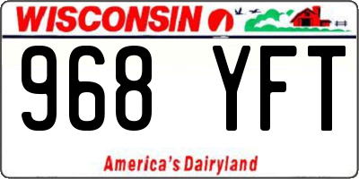 WI license plate 968YFT