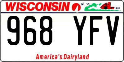 WI license plate 968YFV