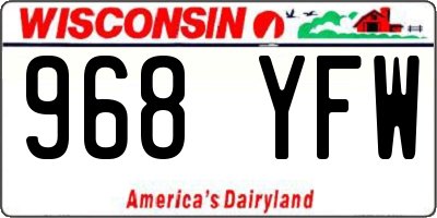 WI license plate 968YFW