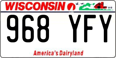 WI license plate 968YFY
