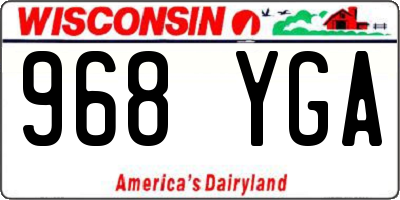 WI license plate 968YGA