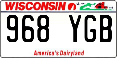 WI license plate 968YGB