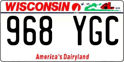 WI license plate 968YGC