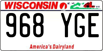 WI license plate 968YGE