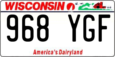 WI license plate 968YGF