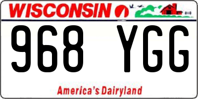 WI license plate 968YGG