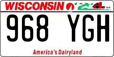 WI license plate 968YGH