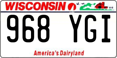 WI license plate 968YGI