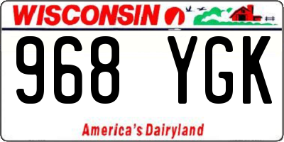 WI license plate 968YGK