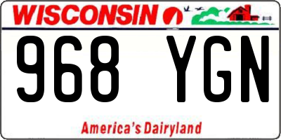 WI license plate 968YGN