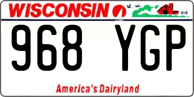 WI license plate 968YGP