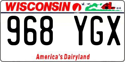 WI license plate 968YGX
