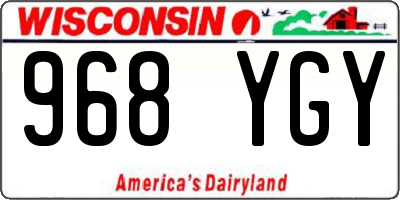 WI license plate 968YGY