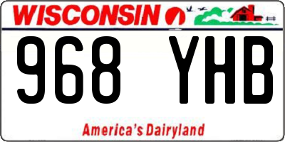 WI license plate 968YHB