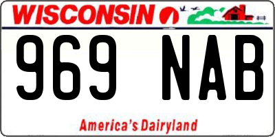 WI license plate 969NAB