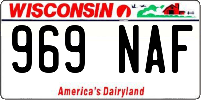 WI license plate 969NAF