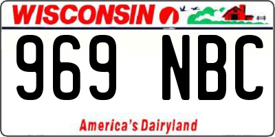 WI license plate 969NBC