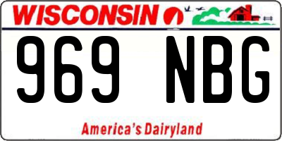 WI license plate 969NBG