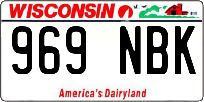 WI license plate 969NBK