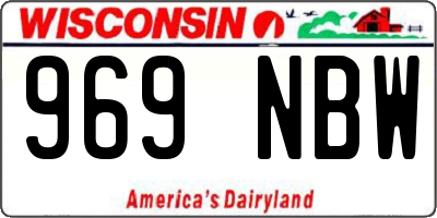 WI license plate 969NBW