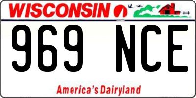 WI license plate 969NCE