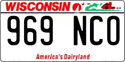 WI license plate 969NCO
