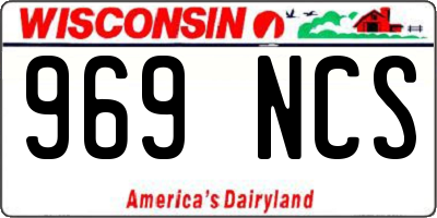 WI license plate 969NCS
