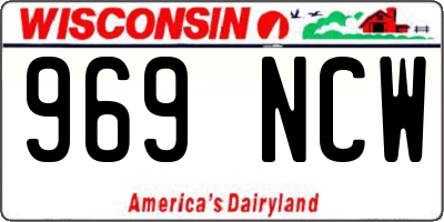 WI license plate 969NCW