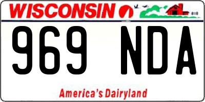 WI license plate 969NDA