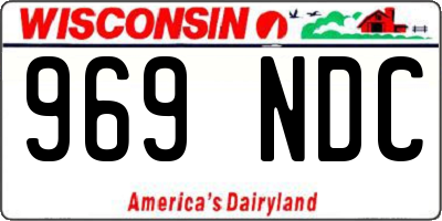 WI license plate 969NDC