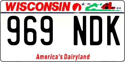 WI license plate 969NDK