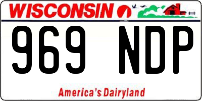 WI license plate 969NDP
